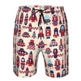 thumbnail image 4 of Kdxio Rocket Pattern Pattern Mens Casual Shorts - Drawstring Summer Beach Sports Shorts for Men, 4 of 9
