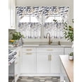 thumbnail image 4 of Grey Brown Leaves Swag Curtains for Living Room/Bedroom Windows, Summer Botanical Kitchen Curtains and Valances Set 36 Inch Length, Light Filtering Swags Valance Curtain Panels, 4 of 5