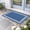 Dark Blue, variant on Green Greek Key Door Mat Indoor Outdoor, Geometric Greece Ancient Farmhouse Geo Non Slip Welcome Mat with Rubber Backing, Absorbent Fabric Front Door Mats Entryway Rug for Home Patio Entrance 18"x30"
