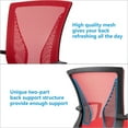 thumbnail image 5 of Homall Mid Back Office Chair Computer Ergonomic Mesh Chair Adjustable Mesh Chair with Armrest, Red, 5 of 6