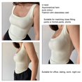 thumbnail image 3 of Camiseta sin mangas ajustada y ajustada, camiseta sin mangas ajustada con cuello en U elástica de Color liso para mujer, verano, 3 of 8