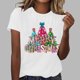 thumbnail image 1 of Fiudx Camisas de Mujer Mujer Verano Ocio Moda Estampado de Flores Cuello Redondo Manga Corta Top/Camisa, 1 of 4