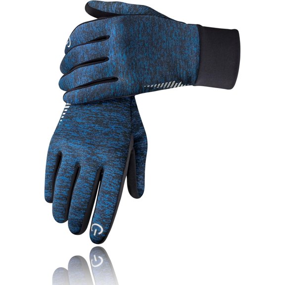 1Pairs Lightweight Winter Running Gloves, Touch Screen & Anti-Slip Warm Thermal Glove Liners, Cool Weather Driving Cycling Hiking Biking Walking Sporting for Women Men