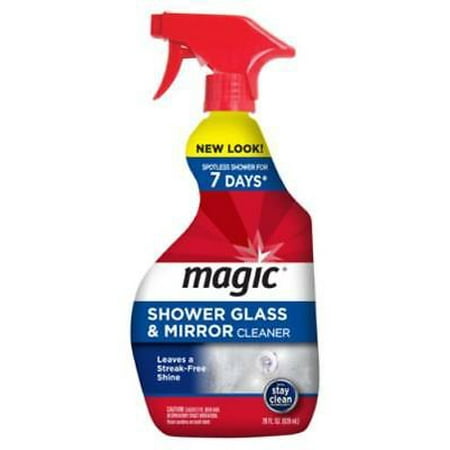 NEW Magic 28 OZ Shower Glass & Mirror Cleaner Leave Shower Glass & (Best Shower Glass Treatment)