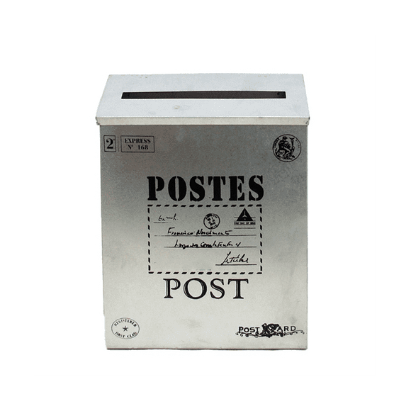 Mailbox Vintage Wall Mount Mailbox Post Letter Box for Outside Antique Metal Mailbox Rust Resistant Mail Holder Silver