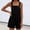 Black, variant on Women's Solid Color Spaghetti Strap Romper Lace Insert Pockets Casual Summer Jumpsuit Shorts White