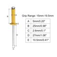 thumbnail image 2 of Unique Bargains 5mm x 25mm Aluminum Open End Flat Round Head Blind Rivets, Gold Tone 25 Pack, 2 of 5