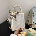 thumbnail image 4 of Fashionable Unisex Solid Color Crossbody Bag Versatile Usage PU Shoulder Bags Handbag Pink, 4 of 4