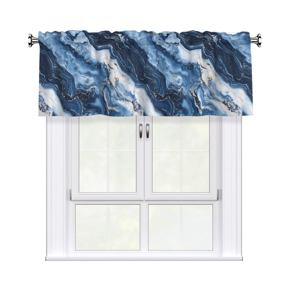 Drapery Wear Rod Short Curtain 54x18in Filter With Light Feature For Easy Installation Rod Free For Bedroom Kitchen Bathroom
Slateblue Marble_3
