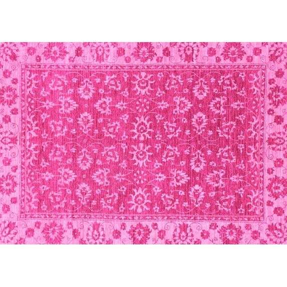 Ahgly Company Indoor Rectangle Abstract Pink Modern Area Rugs, 2' x 5'