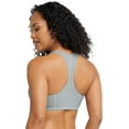 thumbnail image 3 of Hanes Women's Cotton Racerback Sports Bralette, Low Impact, 3-Pack Concrete Pe Heather/Isle Green/Black XL, 3 of 4