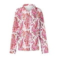 thumbnail image 4 of miqiqism Tshirts for Women Boho Long Sleeve Button Shirts Lady Trendy Classic T-Shirts Floral Graphic Blouses Clothing Lightweight Tees,02_Pink,3X-Large, 4 of 4