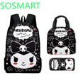 thumbnail image 1 of Sanrio Kuromi-mochila con estampado 3D para niños, morral deportivo de gran capacidad para estudiantes de primaria, bolsa de almuerzo, 3 piezas, 1 of 4