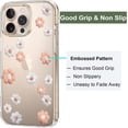 thumbnail image 4 of Biwat-Case Compatible with iPhone 16 Pro Clear with Flower Floral Daisy Girly Design Embossed Floral Pattern Soft TPU Bumper Slim Protective Back Cover, 4 of 4