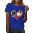 thumbnail image 2 of ZZwxWA Womens Tops Dressy Casual Short Sleeve Crewneck 4th of July Heart Shape Print Summer Shirts Independence Day Plus Size Lightweight Fashion Graphics Pullover Blouses, 2 of 4