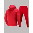 thumbnail image 5 of LovelyWholesale Long Sleeve Hooded Collar Just Do It Letter Print Men's Tracksuit Set, 5 of 6