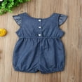 thumbnail image 4 of Barboteuse en Denim pour Filles Bébés Enfants Combinaisons Shorts Tenues, 4 of 5
