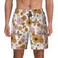 thumbnail image 3 of Uemuo Sunflowers And Butterflies Pattern Mens Swim Trunks Quick Dry Board Shorts with Mesh Lining, Stretch Beach Shorts Quick Dry No-Chafing Board Shorts-Large, 3 of 9