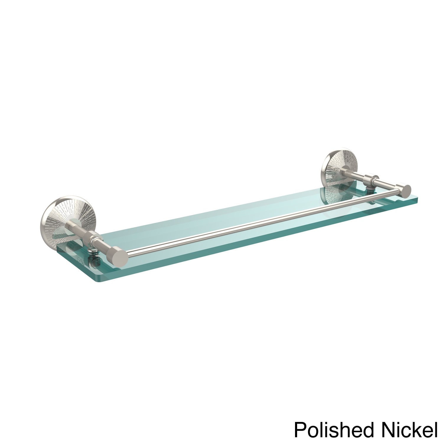 Monte Carlo Collection Tempered Glass Shelf with Gallery Rail - Satin Nickel / 22 Inch - image 5 of 5