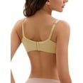thumbnail image 3 of INSPIRE CHIC Women's V Neck Adjustable Strap Underwire Push Up Bras, Available in Plus Size F 44 Beige, 3 of 5