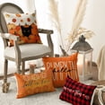 thumbnail image 3 of Sm:)e Cat Maple Leaves Pumpkin Fall Pillow Covers 18x18 Inch Set of 4, Cushion Covers for Sofa Seasonal Home Decor, 3 of 8