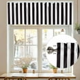 thumbnail image 7 of BLack White Stripes Simple Valances for Windows, 60 x 18in, Geometric Rod Pocket Kitchen Valance Curtain Light Filtering Window Treatments for Living Room Bedroom, 1 Panel, 7 of 7