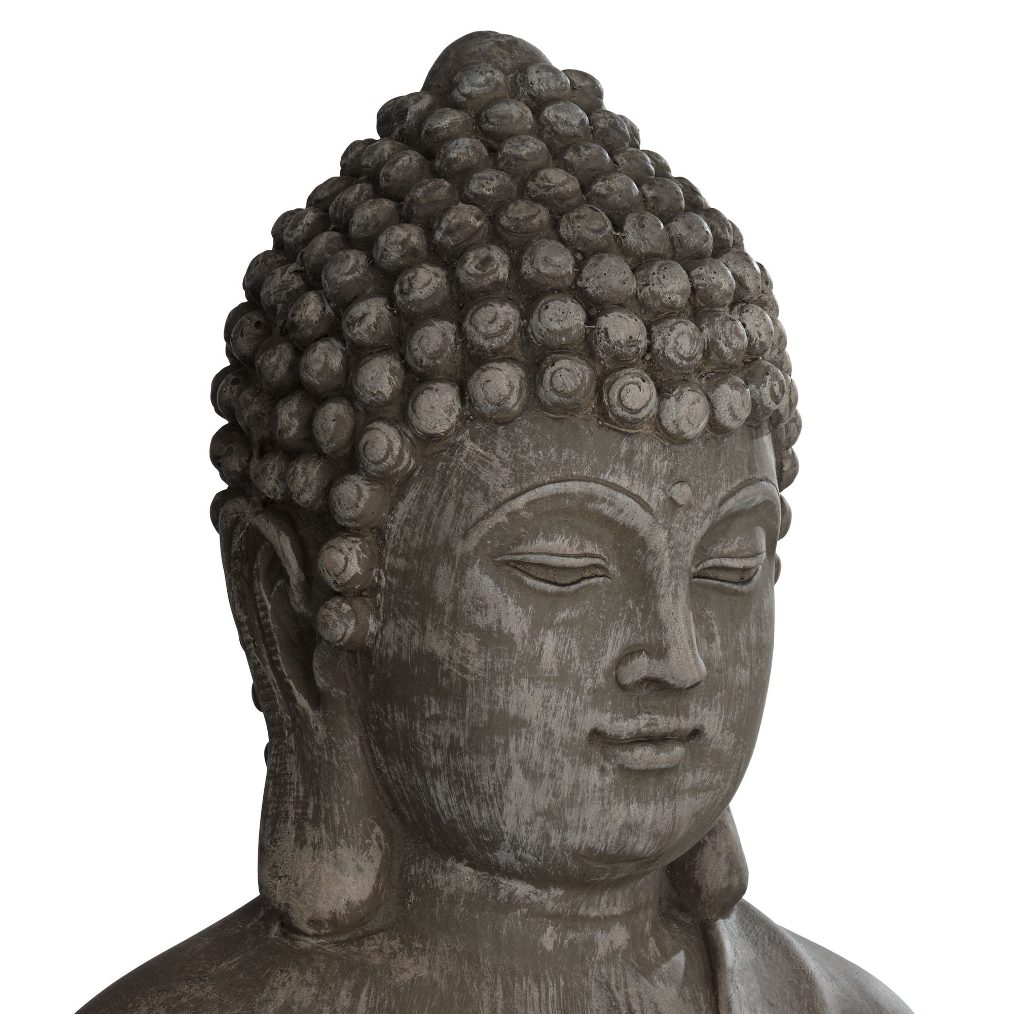 John Timberland Sitting Buddha Statue Sculpture Zen Asian Decor Outdoor Garden Front Porch Light Sandstone Finish 29 1/2" Tall