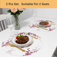 thumbnail image 5 of Spring Floral Round 13 Inch Placemats Set of 2, Red Cherry Flowers Branches Oil Painting Art HeatResistant Non Slip Place Mats for Dining Table, Wipeable Braided Kitchen Table Mats for Housewarming, 5 of 9