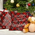 thumbnail image 3 of Red Christmas Pillow Covers 16x16 Inch Set of 4 Buffalo Plaid Pillow Covers Christmas Tree Snowflake Blessing Pillow Case for Sofa Couch Xmas Decoration Throw Pillow Cover (RXM Set), 3 of 6