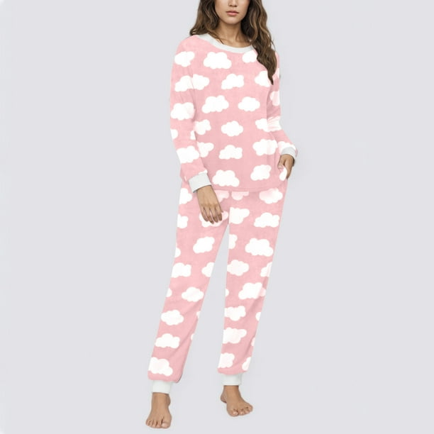 Conjunto de top y pantalones de poliéster con bolsillos largos y estampado de cuello redondo informal para mujer