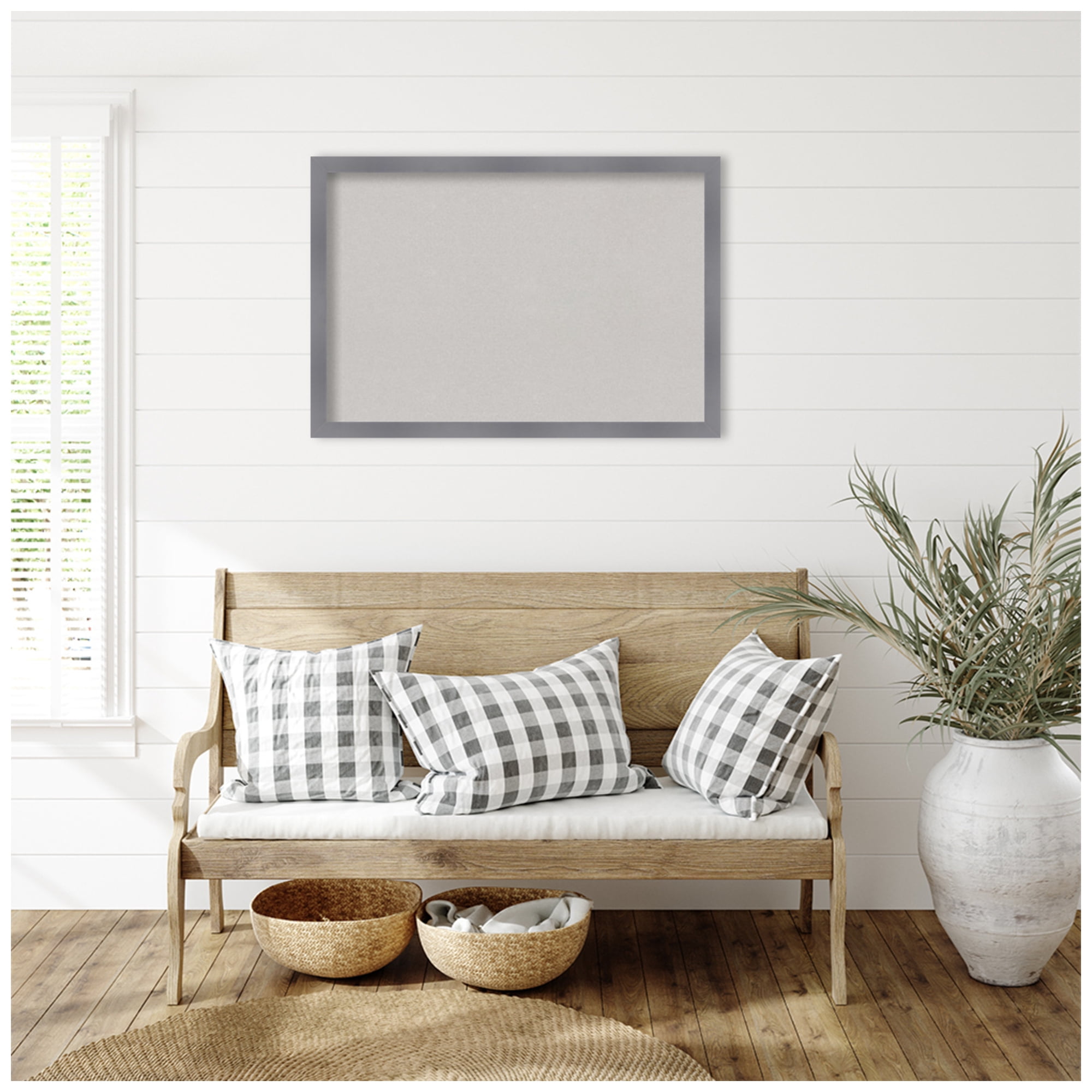 Amanti Art Grey Cork Board Wood Framed Edwin Grey Bulletin Board 38 in. x 26 in.