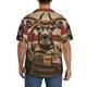 thumbnail image 3 of Fotbe Patriotic Deer Soldier Salute Camisa Estampada de Manga Corta para Hombre, Casual de Verano, Estilo Playero, Sin Arrugas-Small, 3 of 5