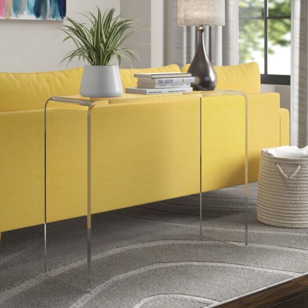 Heavenly Collection Medium - Clear Acrylic Console Table- (30" H x 36" W x 8" D)