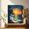 thumbnail image 6 of Tropical Sunset Ocean Canvas Wall Art，Perfect for Living Room，Bedroom，Bathroom，Office，Hotel Decoration, 6 of 8