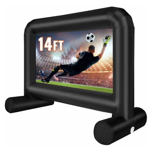 Inflatable Movie Screen 14FT Projector Screen - Outdoor & Indoor, Portable Blow Up Screen with Blower & Bag, Front/Rear Projection, Oxford Fabric