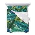 thumbnail image 7 of Summer Tropical Leaves Twin Size Down Alternative Comforter, Lightweight Comforter Quilt Bedding Set with Pillow Shams Blue Green Botanical Leaf Plants All Seasons Bed Comforter Duvet Insert 68"x86", 7 of 7