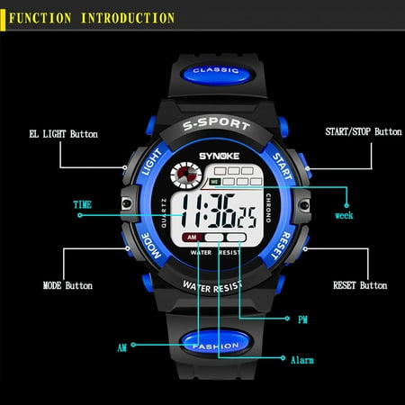 boy watches alarm wrist quartz waterproof boys sport children digital sports timer resin band classic