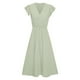 thumbnail image 5 of Vestido informal de mujer con cuello en V y cintura lisa - Tejido de poliéster - Estilo fresco - Tallas S-XL, 5 of 6