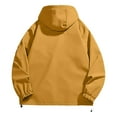 thumbnail image 4 of Vinsonshop Rain Jacket for Women Utility Jacket Women Rain Jacket Women Waterproof Zip Up Jackets for Women Womens Rain Jacket with Hood Womens Windbreaker Jacket Waterproof Running Jacket Yellow 3XL, 4 of 9