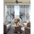 thumbnail image 6 of Country Star Blue Blackout Curtains for Bedroom Living Room Darkening Curtains 54 Inch Long Farmhouse Vintage Branches Wooden Short Curtain for Small Window Treatment Grommet Drapes 52"x54"x2, 6 of 9