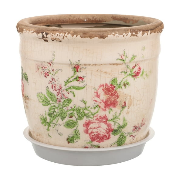 MOVTOTOP Vintage Flower Pot - Ceramic Flower Pot With Bottom Hole - 4.9\ Planter Pots Balcony Succulents Pot For Plants, Succulents, Flowers"