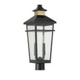 thumbnail image 2 of Matte Blackith Warm Brass Two Light Outdoor Post Lantern from the Kingsley Collection, 2 of 5