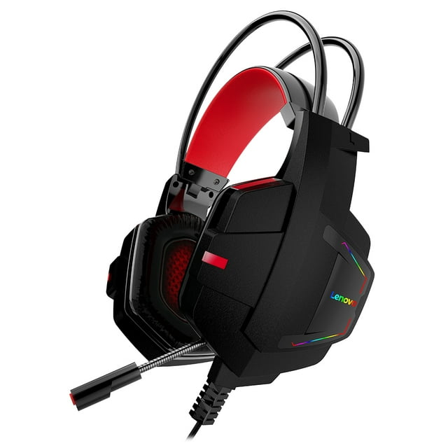 Lenovo HU85 Casque de Jeu 40 mm Pilote Hi-Fi Réduction du Bruit RVB Led USB Écouteurs Filaires avec Micro pour PC Portable Joueur Xbox One, PS5, PS4, PC, Nintendo Switch PlayStation 5