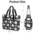 thumbnail image 3 of Tote Bag for Women - Halloween Ghost and Skull Pattern Shoulder Bag - Large Utility Work Duffle Bag with Zipper Handbag for Travel, Work, Sprots, 3 of 5