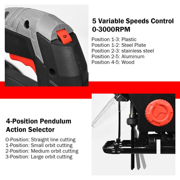 Costway Ultimate Force 800W Electric Orbital Laser Jigsaw 5
