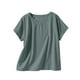 thumbnail image 1 of Camiseta Suelta de Color Sólido de Manga Corta con Cuello en V, Camiseta Ligera para Diario Y Oficina, 1 of 7