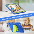 thumbnail image 3 of Dteck Case for iPad  Air 11 inch 2025/2024,Heavy Duty Silicone Case 3-Layer Protection Built-in Pencil Holder Shockproof Kickstand Cover for iPad  Air 11-in. M3/M2,Blue+Green, 3 of 5