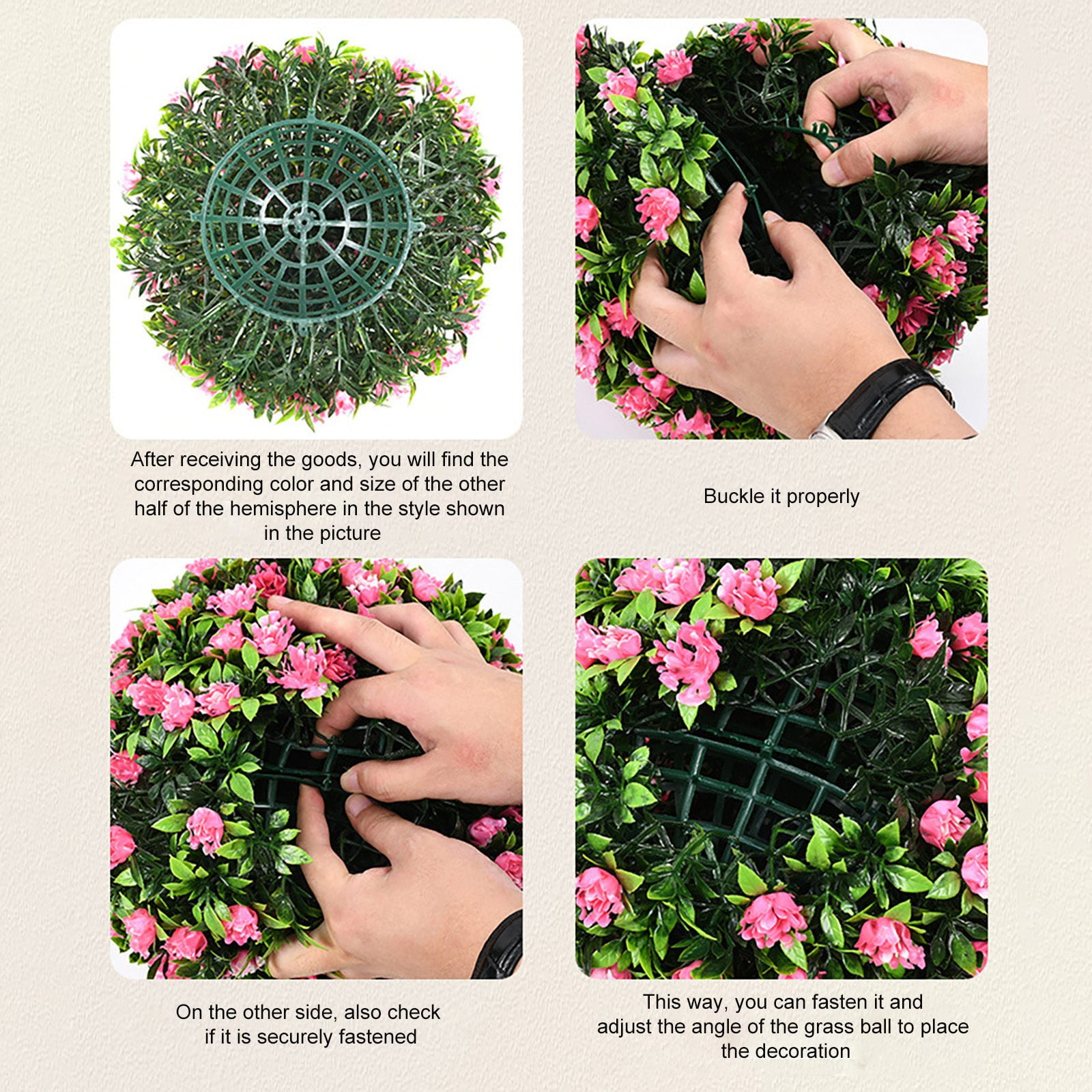 Yuoaen Household Imitation, White Flower Ball Outer Diameter 45Cm, Artificial, 2*Hemisphere, Clearance Sale