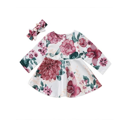 

2Pcs Newborn Kids Baby Girls Flower Party Pageant Princess Gown Tutu Dress Suit