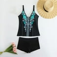 thumbnail image 3 of Vintage Floral Printed Bathing Suits for Women 2025 Plus Size Sexy 2PC Swimsuit Flowy Tankini Swimwear for Summer, 3 of 4
